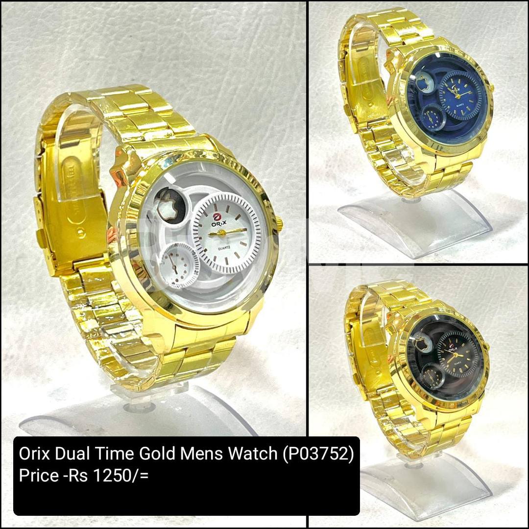 ORIX DUAL TIME GOLD MENS WATCH