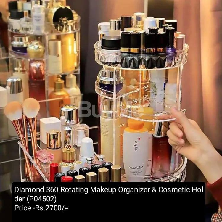 DIAMOND 360 ROTATING MAKEUP ORGANIZER & COSMETIC HOLDER