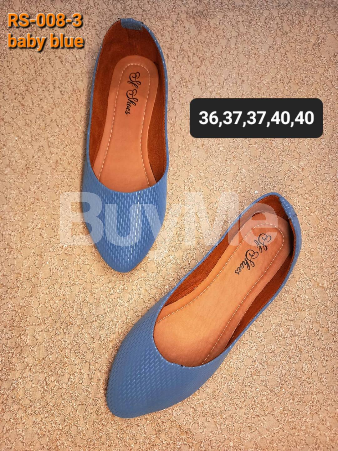 LADIES FLAT COAT SHOES - BLUE
