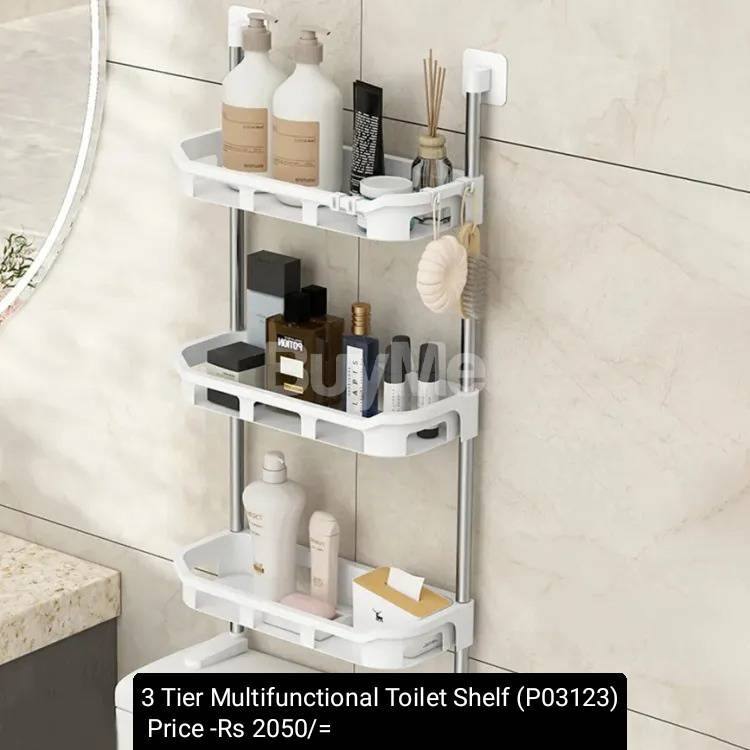 3 TIER MULTIFUNCTIONAL TOILET SHELF