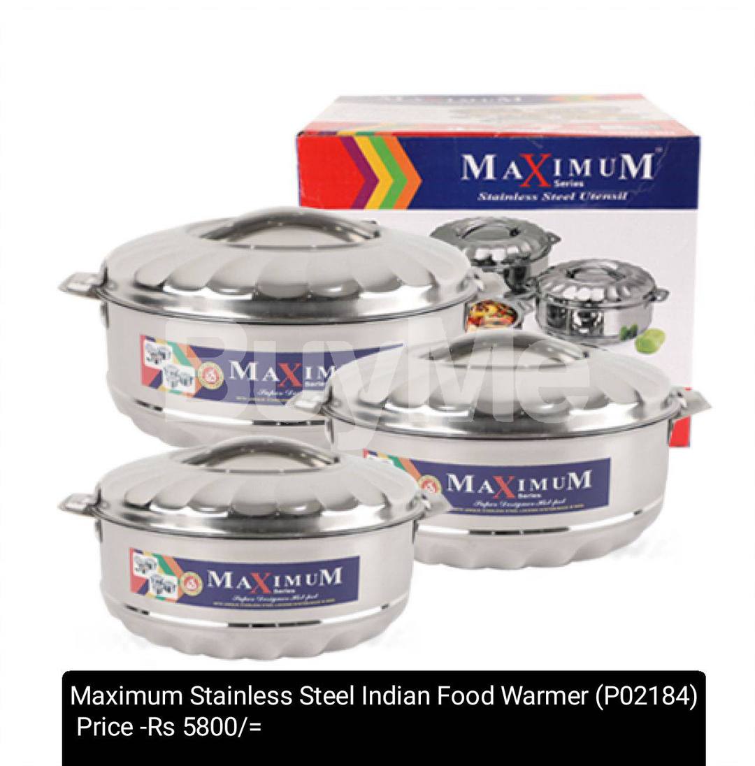 MAXIMUM STAINLESS STEEL INDIAN FOOD WARMER