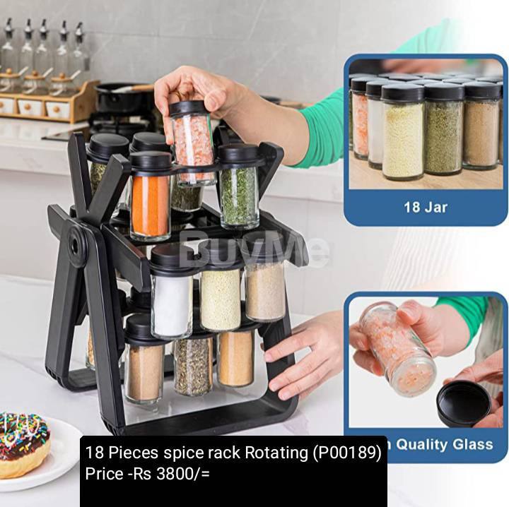18 PIECES SPICE RACK ROTATING